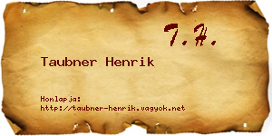 Taubner Henrik névjegykártya